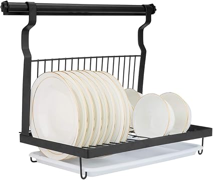 Amazon Eastore Life 壁掛けディッシュラック 吊り下げロッド付き 折りたたみ式食器乾燥ラック 水切りボード付き ステンレススチール製食器水切り ブラック Eastore Life 水切りラック 通販