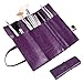 RETON Purple Vintage Style Rollup Pencil Case, Pencil Bag, Pen Pocket - PU Leather