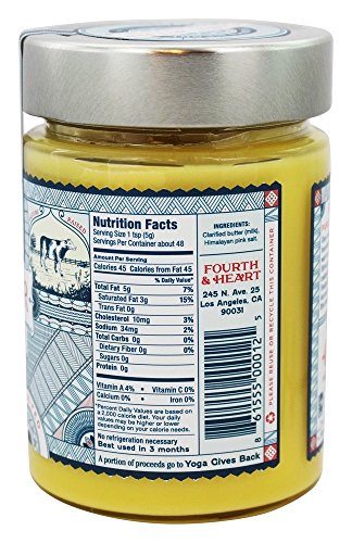 Himalayan Pink Salt Grass-Fed Ghee Butter by 4th & Heart, 9 Ounce, Pasture Raised, Non-GMO, Lactose Free, Certified Paleo (Himalayan Pink Salt, 9 oz)