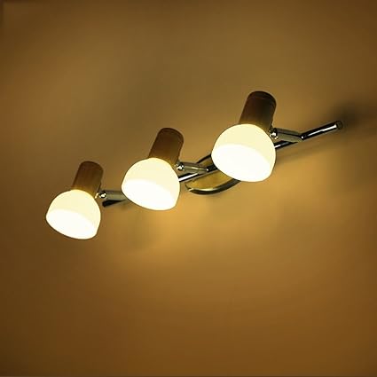 Led Vanity Light Solid Wood Wall Lamp Solid Wood Mirror Front