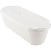 Tovolo Half Gallon Ice Cream Container for Home Made Ice Cream Glide A Scoop Ice Cream Tub for Reusable Frozen Treats, 2.5 Quart BPA Free Insulated Freezer Safe Container with Lid, White