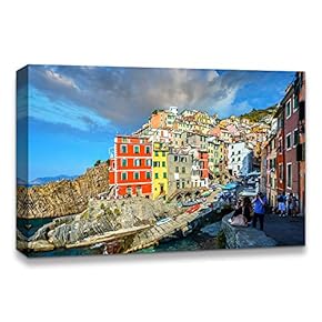 Canvas Wall Art Beautiful Landscape Grand Canal, Venice, Italy Painting Artwork for Home Prints Framed - 12x18 inches
