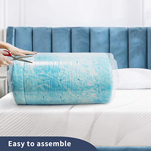 Milemont Mattress Topper Full, 2 Inch Cool Swirl Gel Memory Foam Topper