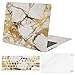 MOSISO Compatible with MacBook Air 13 inch Case (Models: A1369 & A1466, Older Version 2010-2017 Release), Plastic Pattern Hard Shell Case & Keyboard Cover & Screen Protector, White & Gold Marble