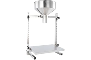 Stainless Steel Feeding Hopper, Heavy Duty Funnel Food Grade with Support Stand & Lifting Platform, Dispensing Funnels for Pa
