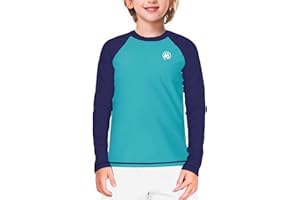 AOBUTE Unisex Kids Rash Guard Long Sleeve SPF 50+ Sun Shirt UV Protection Swim Shirts 3-12 Years