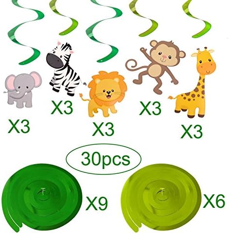 Sayala 30pack Decoration Anniversaire Enfant Animaux Tourbillons Suspendus Swirl Decoration Pour Bebe Garcon Filles Enfants Danniversaire Fete Chambre Decoration Loisirs Creatifs Decorations