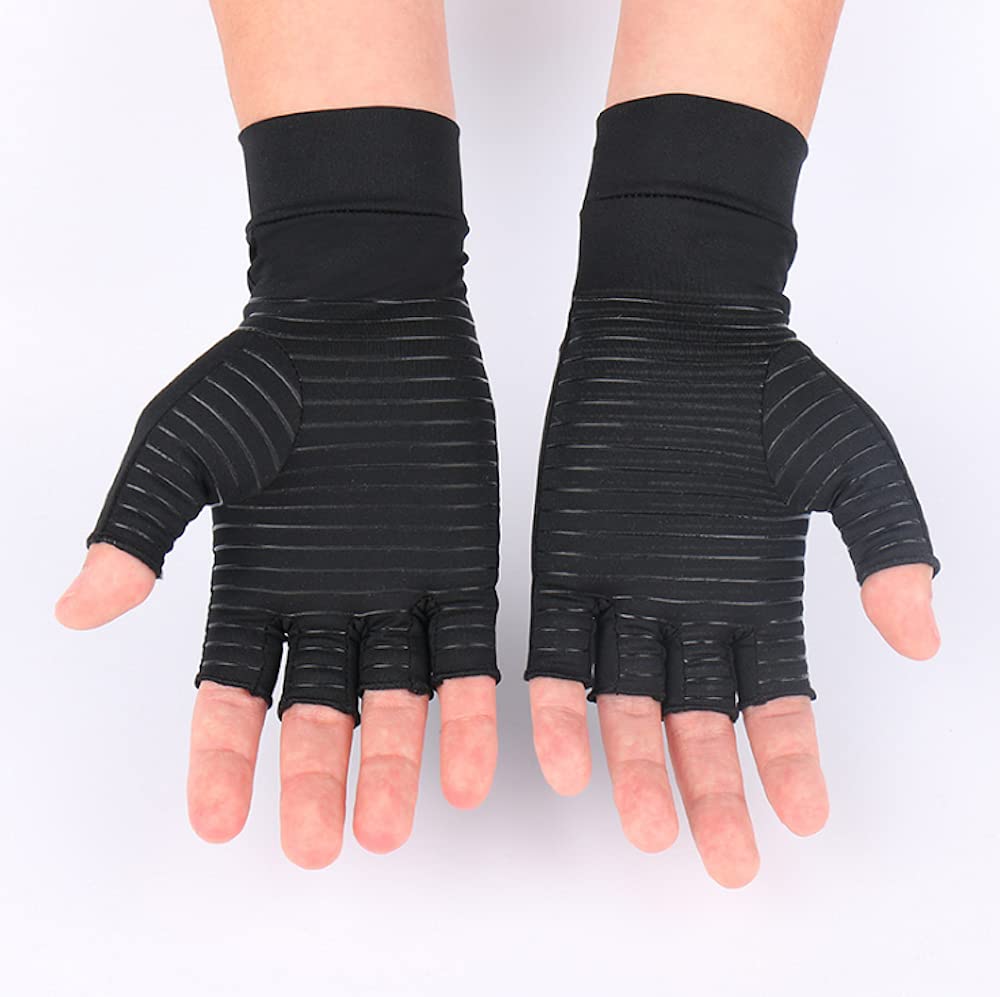 VITTO Anti-Arthritis Gloves (Pair) with Grips - Providing Warmth and Compression To Help Increase Circulation Reducing Pain and Promoting Healing 1x Pair (L)