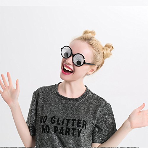 Googly Eyes Glasses – Plastic Round Party Favors, Novelty Shades, Party Toys, Funny Costume Glasses Accessories for Kids & Adults