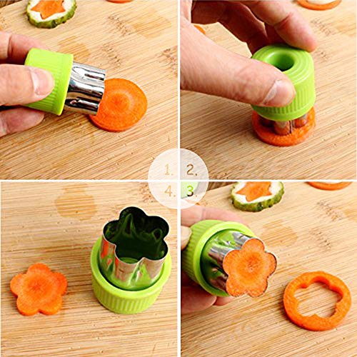 LetGoShop Mini Cookie Cutters Fruit Vegetable Cutter Shapes Set Cookie Stamps Mold Cookie Cutter Decorative Food for Kids Baking & Food Supplement Tools Accessories Green 12pcs