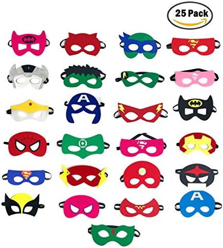 Superhero Party Mask for Children, 25 Pieces