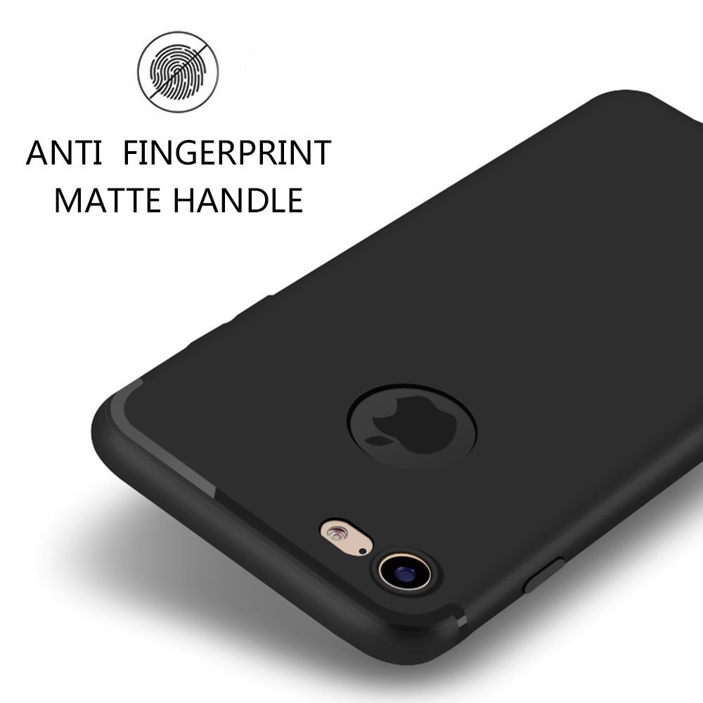 iPhone 7 Case Rubber Ultra Thin Slim Shockproof Soft Cover Lightweight Rubber Case for Apple iPhone 7 - Black