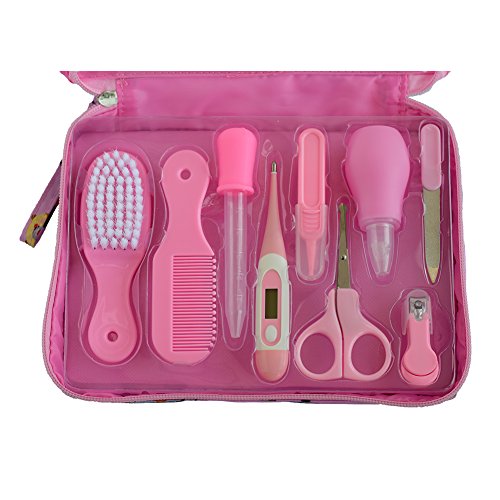 Nursery Care Kit , Grooming Kit high quality for Infants, Newborns, Kids, Boys and Girls.Includes Nail Clippers ,Scissors, Nail File ,Soft Brush, Hair Comb , Tweezers , Nasal Absorption Device 9pcs