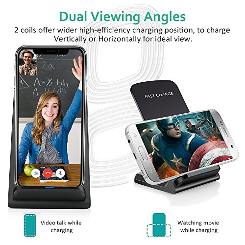 Comsoon iPhone X Wireless Charger, Wireless Charging Pad for iPhone X/ 8/ 8 Plus & all Qi Enabled Devices, Fast Charging for Samsung Galaxy S8/ S8+/ S7/ S7 edge /S6 edge+/ Note 5/ Note 8