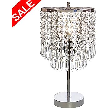 ZEEFO Crystal Table Lamp, Nightstand Decorative Room Desk ...