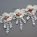 1 Yard 3D Chiffon Flower Lace Trim Ribbon Tasseled Fringed Edge 85mm Width Vintage White Edging Trimming Fabric Embroidered Applique for Sewing Craft Wedding Bridal Dress Clothes Socks DIY By the Yard