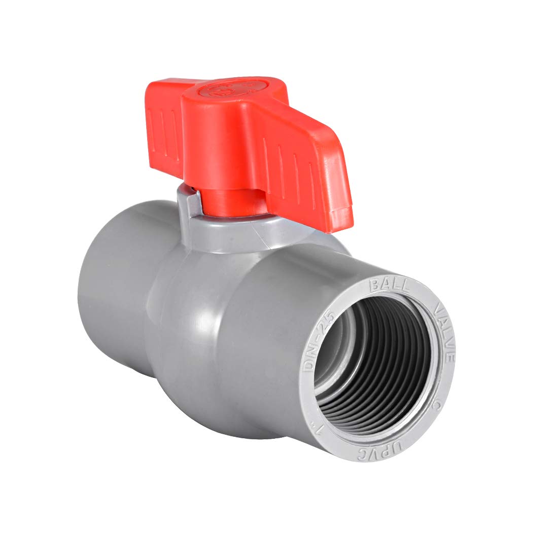 uxcell PVC Ball Valve Supply Pipe Knob Threaded Ends 1" Inner Hole