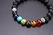poppee The Chakras Bangle Natural Stone Budhi Seed Mala Handmade Tibetan Buddhist Prayer Beads Bracelet Bangle for Yoga Men and Women with Gift Box (Set of 2 7 Chakras (1))