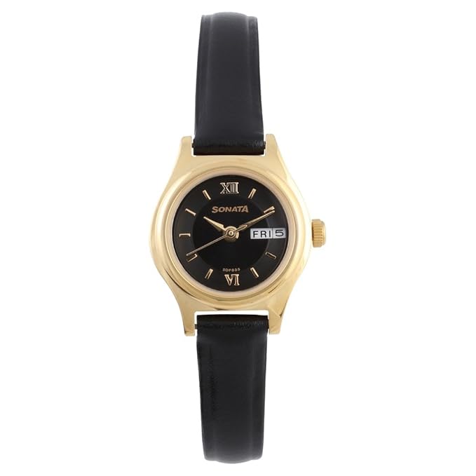 Sonata Analog Black Dial Women's Watch-NK8021YL05