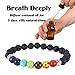 poppee The Chakras Bangle Natural Stone Budhi Seed Mala Handmade Tibetan Buddhist Prayer Beads Bracelet Bangle for Yoga Men and Women with Gift Box (Set of 2 7 Chakras (1))