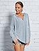 WLLW Womens Long Sleeve Deep V Neck Drawstring Sweatshirt Hoodies Tops Blouse