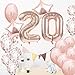 20th Birthday Decorations Party Supplies, 20th Birthday Balloons Rose Gold, Number 20 Mylar Balloon, Latex Balloon Decoration, Great Sweet 20th Birthday for Girls, Photo Props