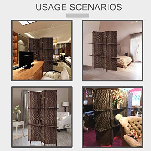 Room Divider 4 Panel Room Screen Divider Wooden Screen Folding Portable