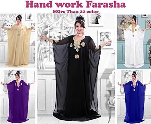 IndianAttire Women's Dubai Kaftan Caftan Farasha Abaya Jilbab Maxi Dress Free SZ