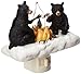 Roman Lights Exclusive Plug in Night Light, Features 2 Bears Roasting Marsh Mellows Around a Flickering Flame Camp Fire, 4.5-Inch