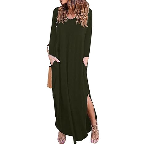 Elecenty Damen Knöchellänge Maxikleid,Hippie Boho Partykleid Ärmellos Solide Sommerkleid Lose Mädchen Schulterfrei Kleider Fr