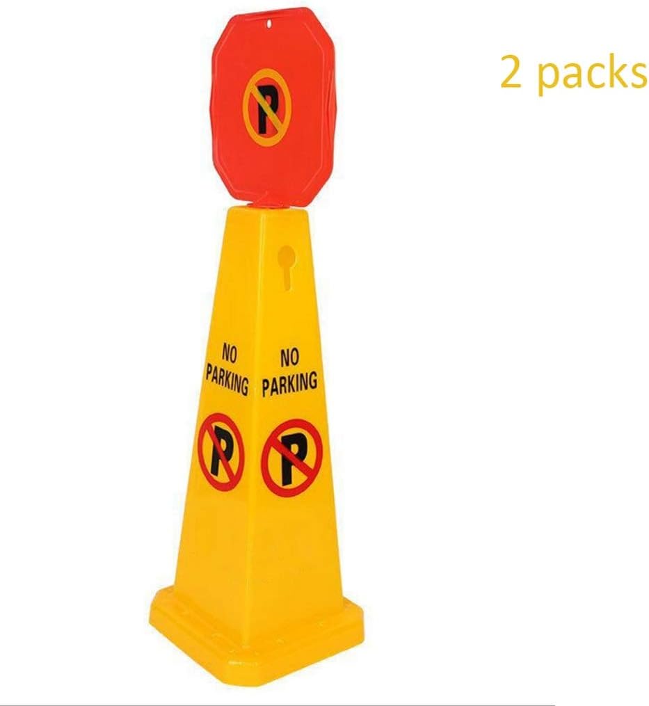 XXW Traffic Cone Plastic Road Cone Vertical Warning Sign Roadblock Cone No Parking Square Signboard Can Customized Conical Road Sign (Color : 2 packs, Size : 70cm)