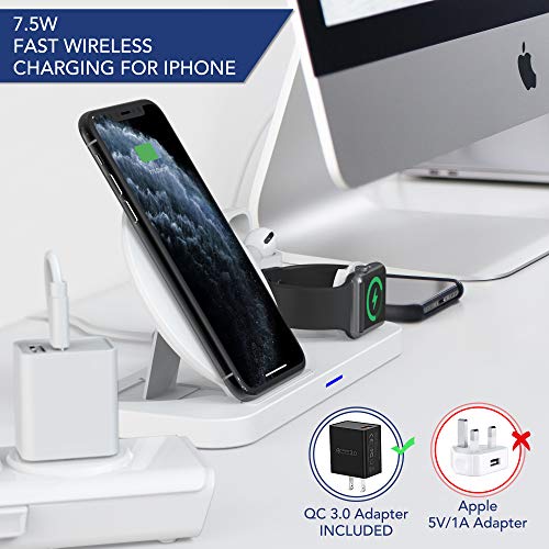 Powlaken 3 in 1 Wireless Charging Station for Apple Products Compatible
