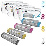 LD © Compatible Okidata C610 Series Set of 4 Laser Toner Cartridges Includes: 1 44315304 Black, 1 44315303 Cyan, 1 44315302 Magenta, & 1 44315301 Yellow