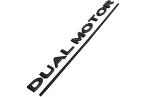 1 Set "Dual Motor" + Underscore Line Pre-adhesive Emblem Badge Compatible for Tesla Model 3 Y S X Dual Motor Trunk Boot Lid R