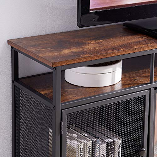 VECELO TV Stand with Electric Fireplace Console Table for Living Room