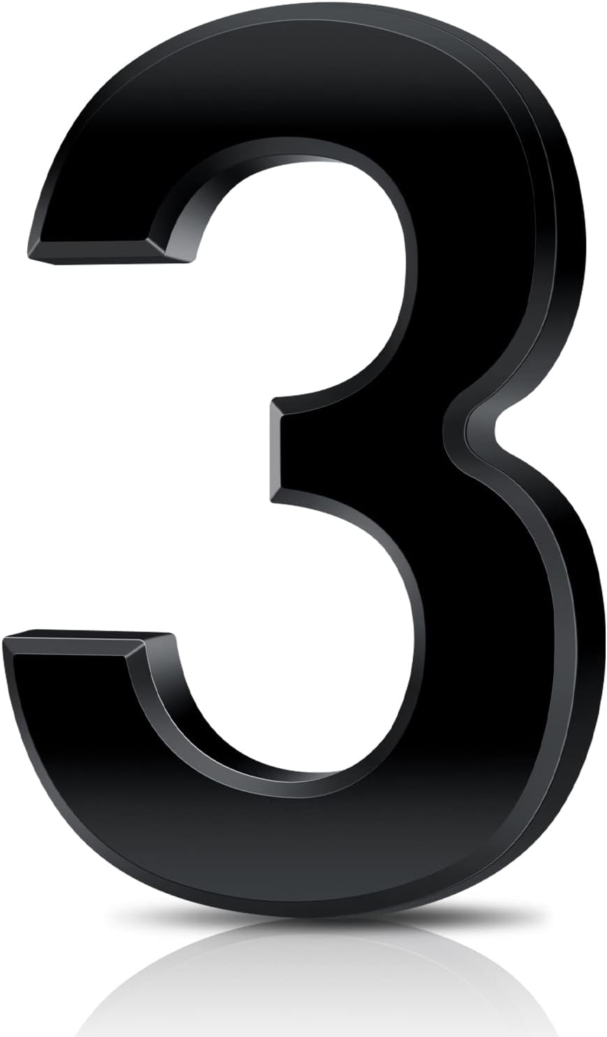 Vicloon 3D Self Adhesive Mailbox Numbers 3 Inch Black ABS Acrylic