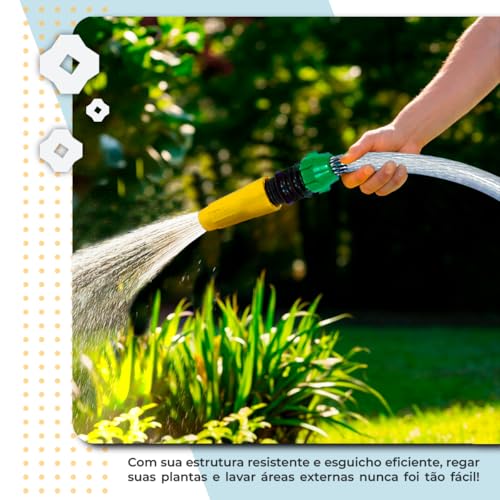 Mangueira de Jardim Trançada Cristal com Esguicho e União/Adaptador de Torneiras (50 metros)