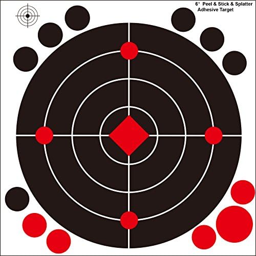 50 Pack - 6" Reactive Splatter Targets sticker - Instantly See Your Shots Burst Bright White Upon Impact - Great for all firearms, AirSoft, BB and Pellet guns!