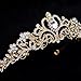 Sparkle Metal Jeweled Crystal Rhinestone Queen Crown Tiara Headband Bridal Pageant (Gold)
