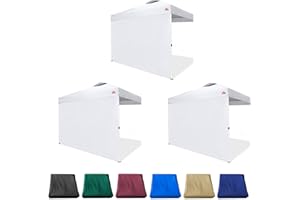 JANCANOPY SideWall for 10x10 Canopy Frame, 3 Pack White SunWall Only, (with Zippers)