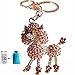 Bolbove Cute Flower Poodle Keychain Sparkling Keyring Crystal Rhinestones Purse Pendant Handbag Charm
