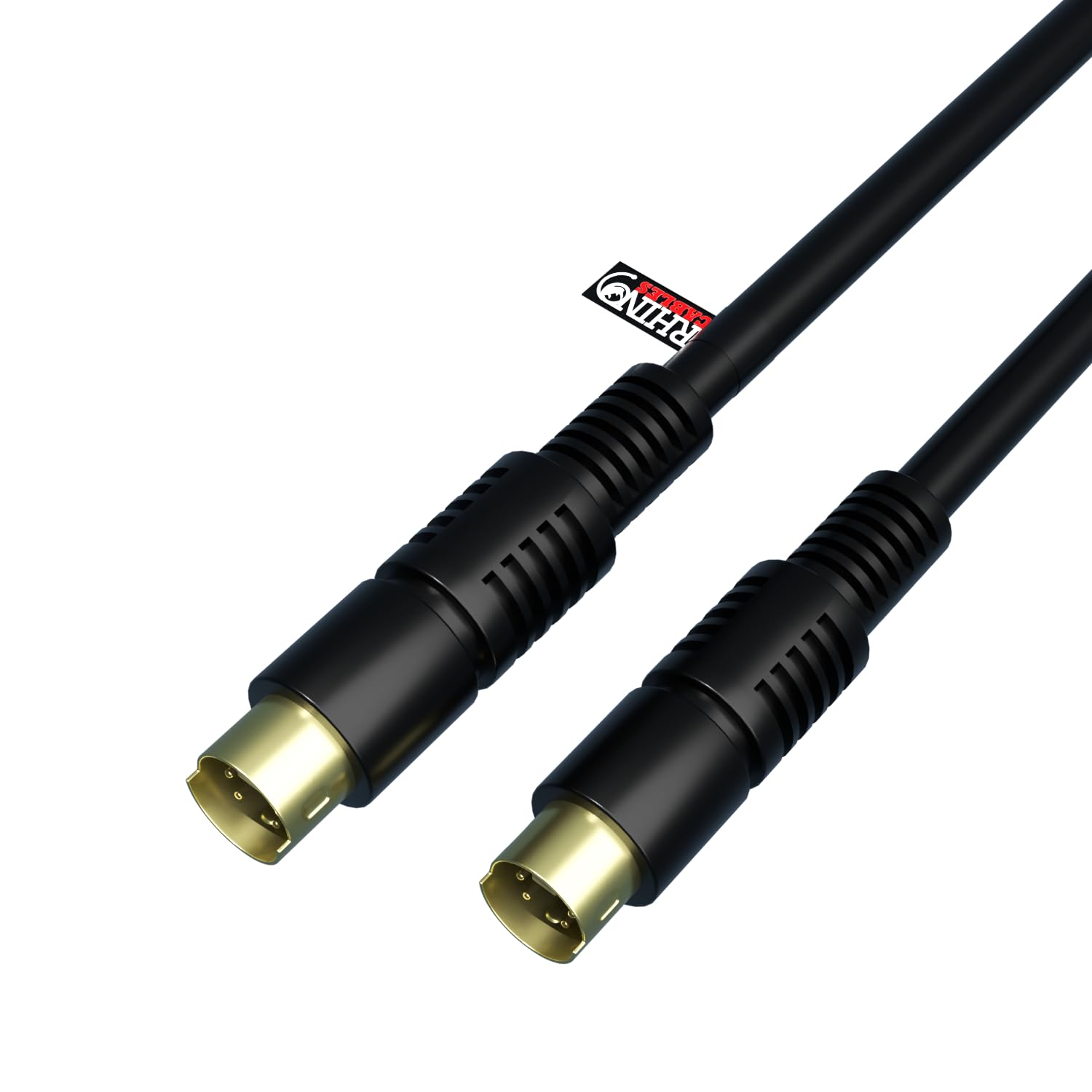 Rhinocables S-Video Male to Male Cable SVHS Lead Super TV, Camcorder, Graphics 4 Pin Mini Din Wire S-VHS Gold Plated Plugs (7.5m)