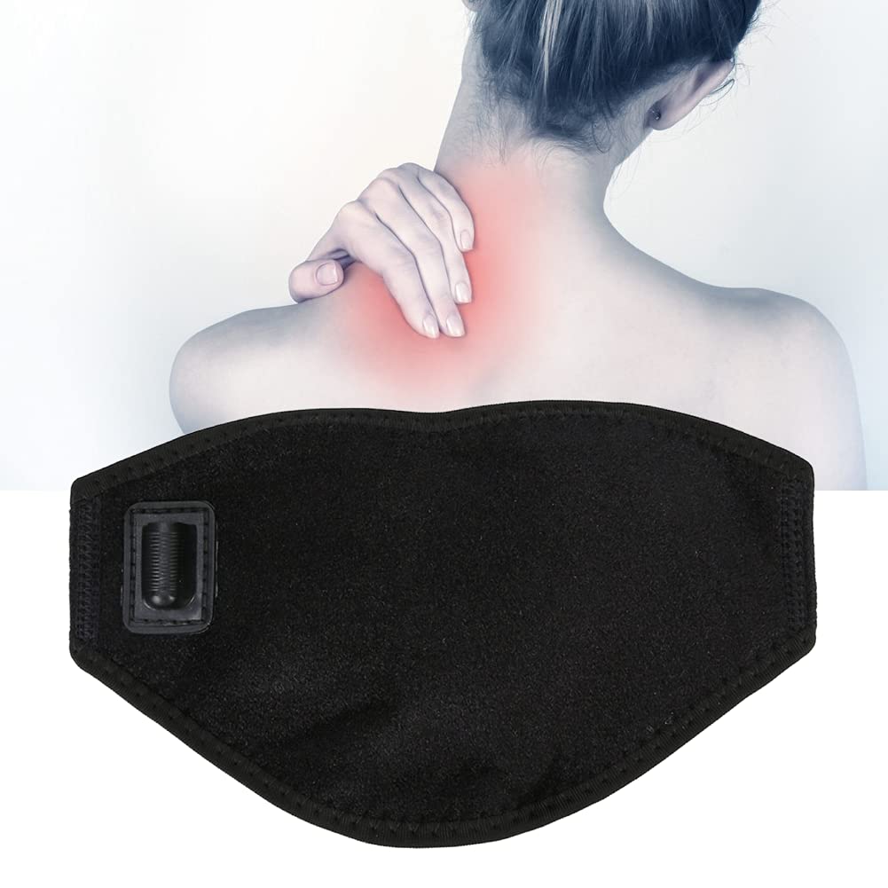 TMISHION Electric Neck Heating Brace Support, Heat Cushion Wrap Around Nape with Adjustable Temperature and USB Cord, Far Infrared Minerve Relieving Neck Pain, Heated Physical Treatment Headache Neck