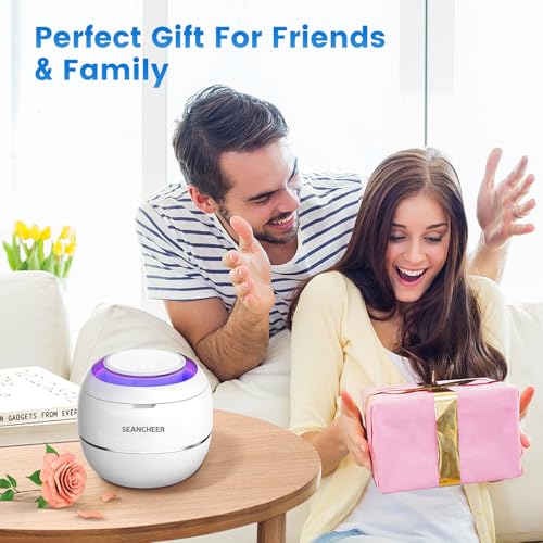 SEANCHEER Ultrasonic Cleaner | 48kHz | 24W | 180ML | Ultrasonic Retainer Cleaner Machine with U-V Light for | Retainer | Aligner | Denture | Night Guard | Jewelry | (White)
