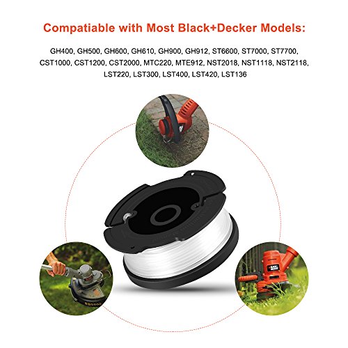 V VONTOX Line String Trimmer Replacement Spool suitable for BLACK+DECKER string trimmer, 4 pack for replacement, 30ft 0.065"