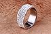 VQYSKO 8mm Cubic Zirconia Wedding Band for Women - 316L Stainless Steel 5 Rows CZ Simulated Diamond Eternity Rings Size 8