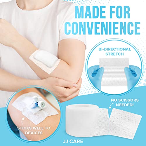 JJ CARE Soft Surgical Tape [Pack of 4], 2” x 10 Yards Soft Cloth Tape
