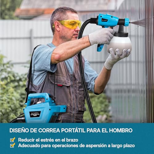 Tilswall Paint Gun, 800W HVLP 1200ML/Min Electric Paint Gun, 1300ML Reservoir, 3 Nozzles and 3 Patterns, High Power Paint Sprayer for Furniture, Cabinets, Fences