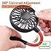Hand Free Personal Fan - 2000mAh Portable USB Neck Fan Battery Rechargeable Mini Fan with Strong Airflow 3 Wind Head for Travel Outdoor Office Home Sports