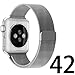 Apple Watch Band, Fully Magnetic Closure Clasp Stainless Steel Bracelet Strap for smart watch Sport & Edition 42mm - Silver